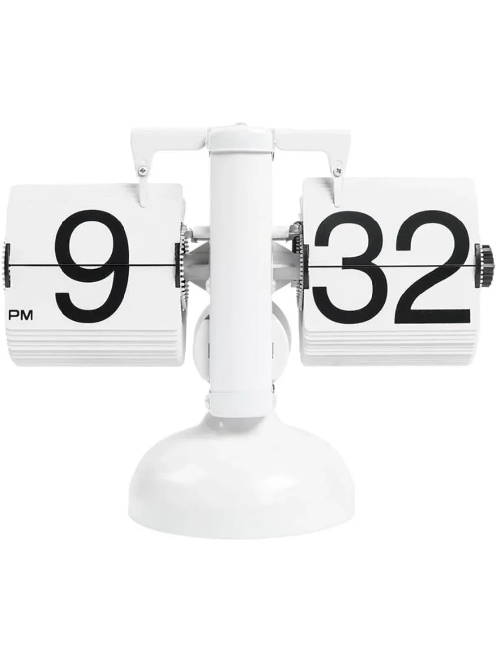 Home White Analog Quartz Large Number Antique Vintage Design Flip Desk Clock